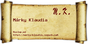 Márky Klaudia névjegykártya