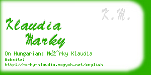 klaudia marky business card